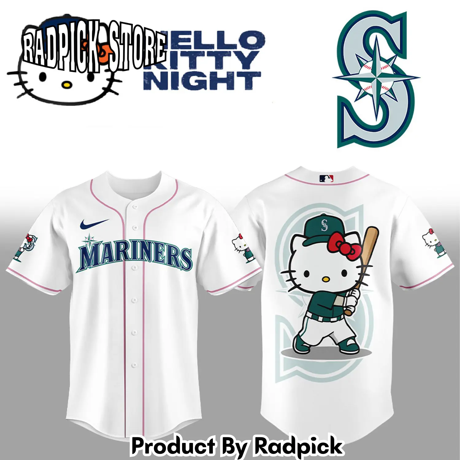 Radpick seattle mariners hello kitty combo baseball jersey rp127118